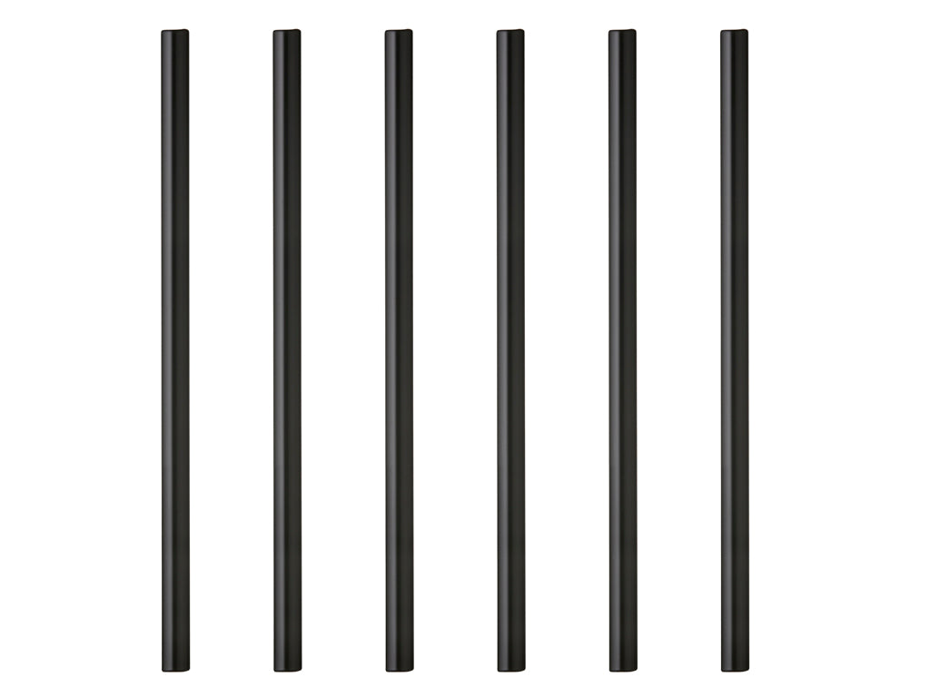 Straw 14.5 cm 6 pcs Black Glass