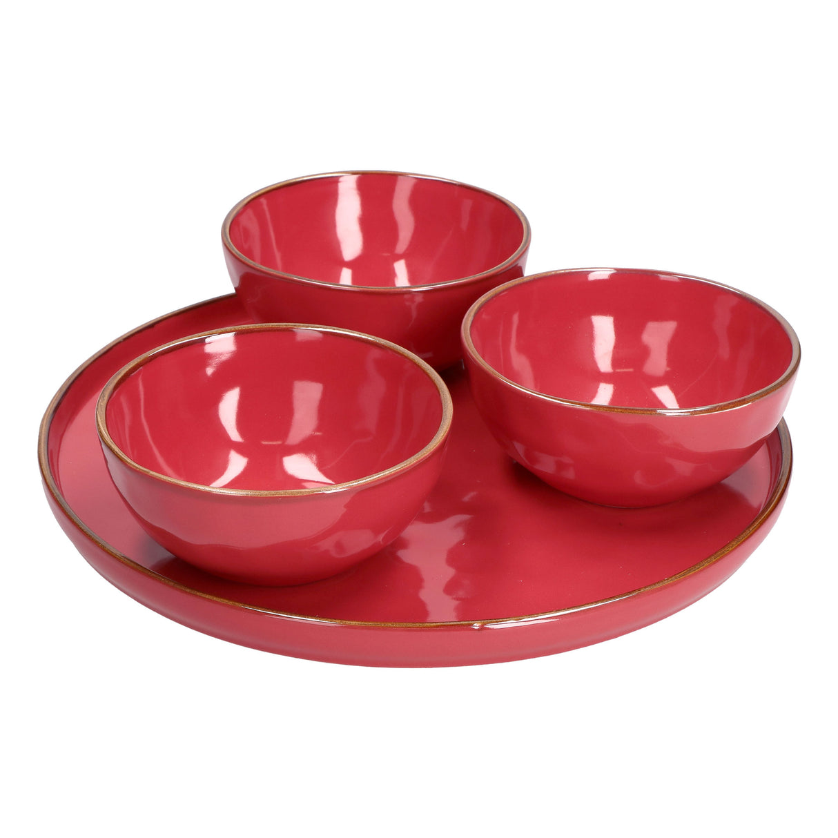 CONCERTO Coral Red APPETIZER SET 4 PCS