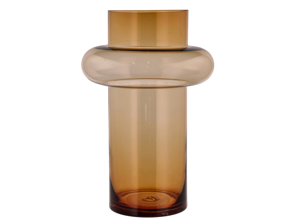 Vase Tube 40 cm Amber Glass