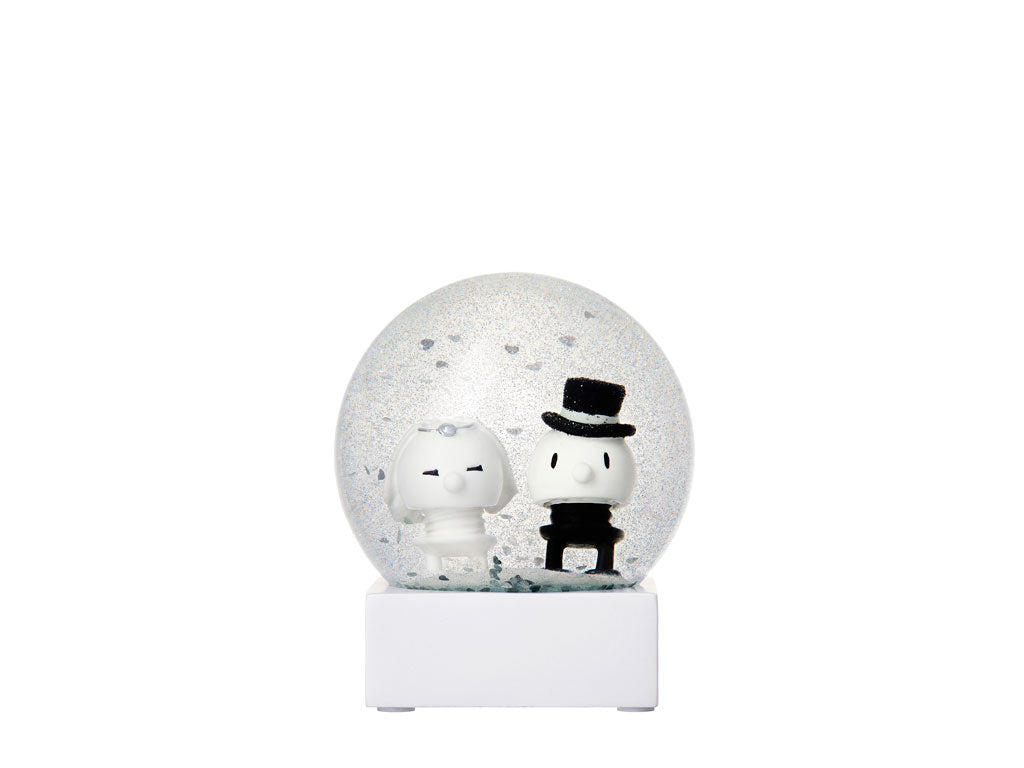 Hoptimist Wedding Couple Glitter Globe White