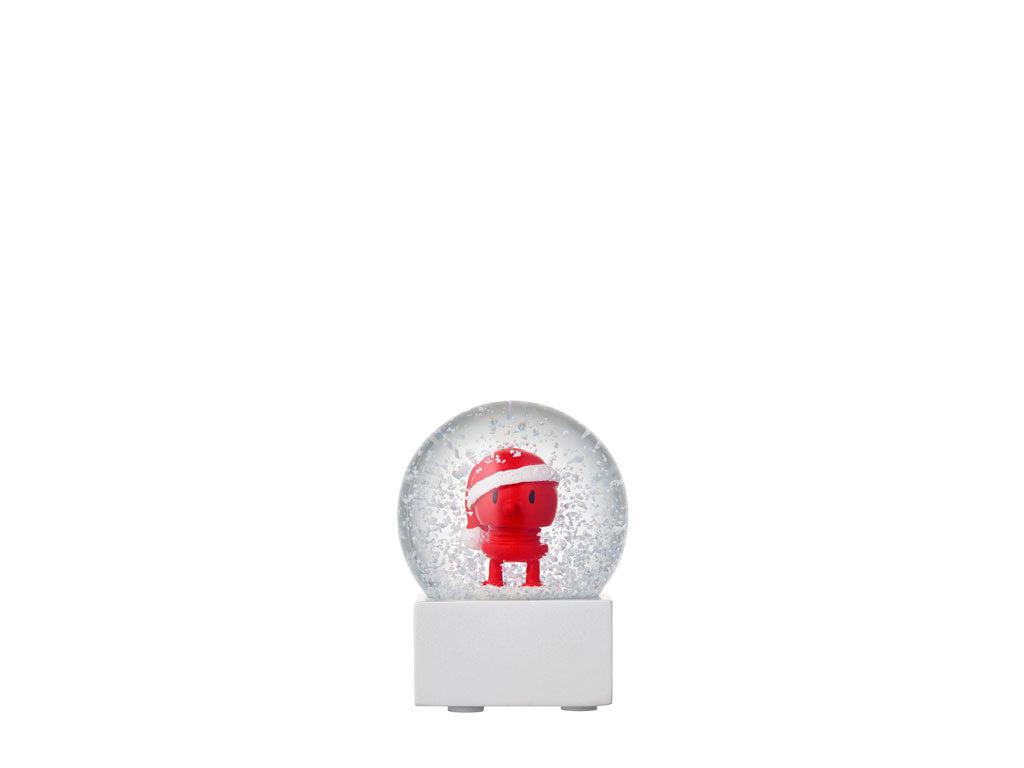 Hoptimist Santa Snow Globe S Red