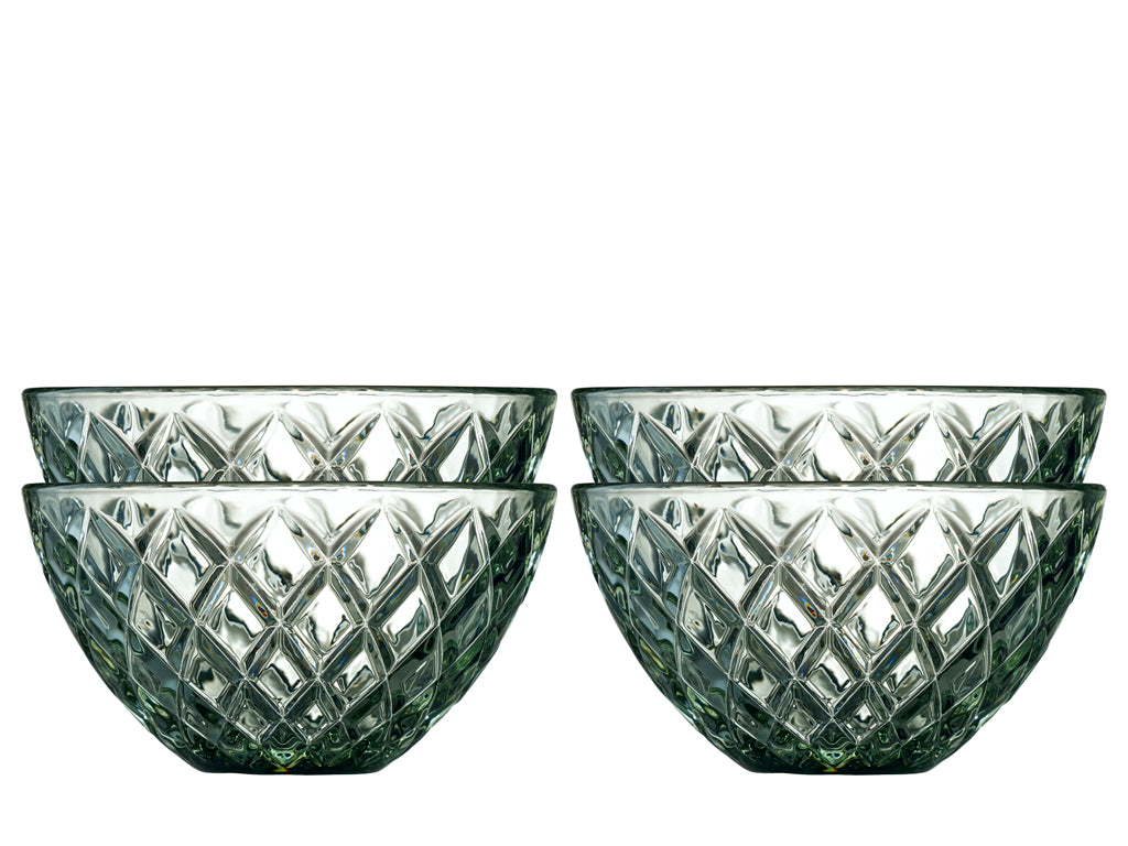 Bowl Sorrento 12 cm 4 pcs Green Glass