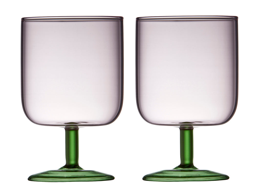 Wine glass Torino 30 cl 2 pcs Pink/Green