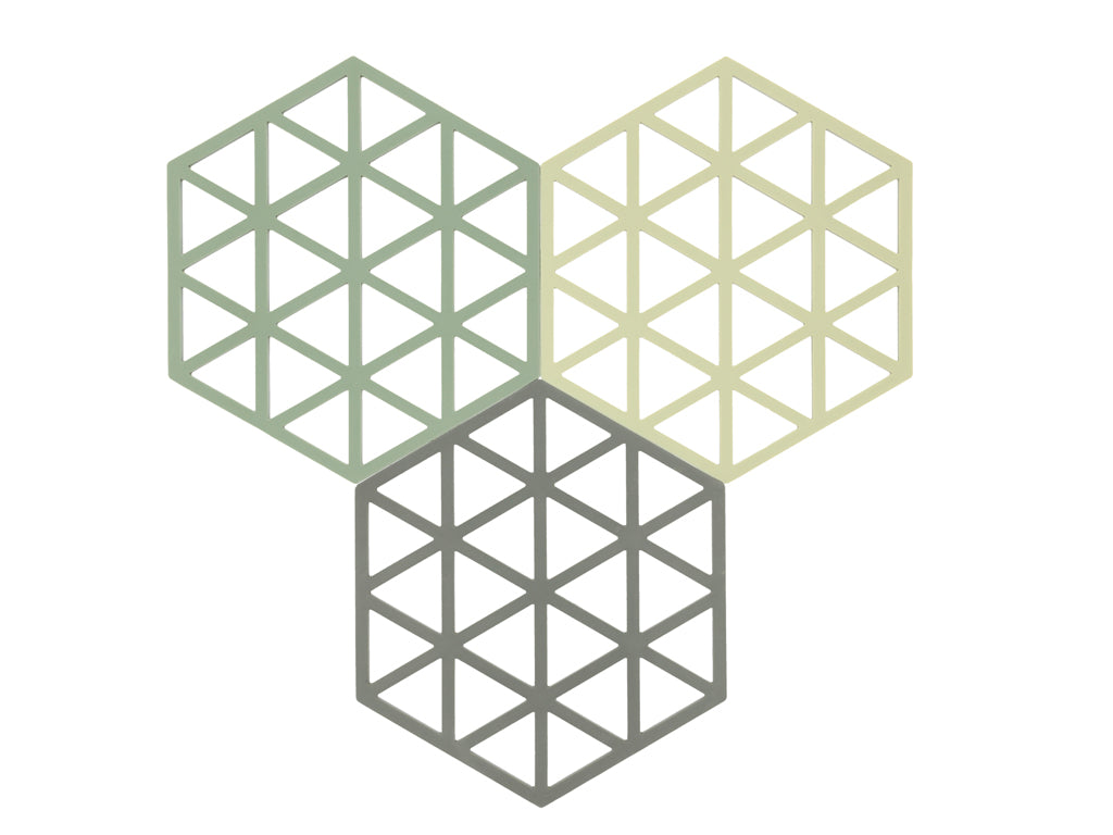 Trivet Triangles 3 pcs Rosemary/Matcha/Olive Taupe