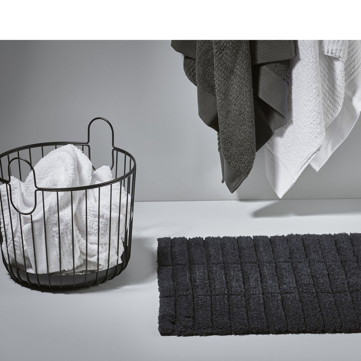 Bath mat Tiles Black