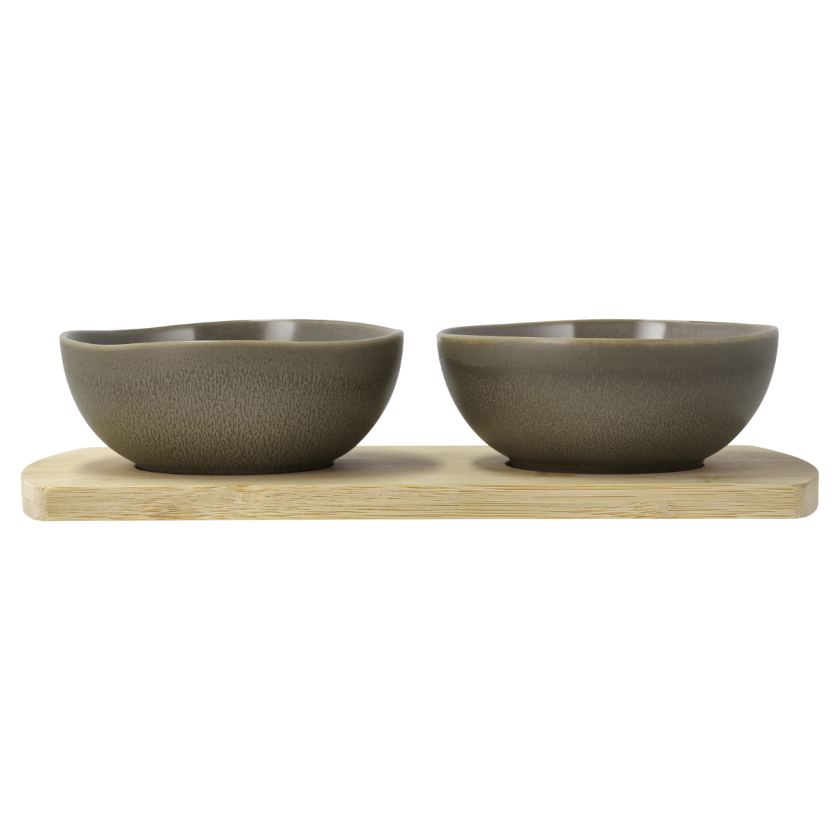 Bamboo tray with 2 bowls Shoku 28,5 x 13 cm Warm Brown