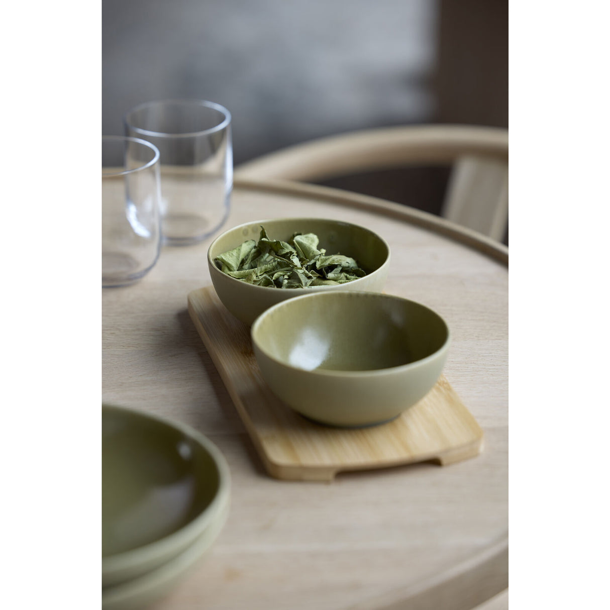 Bamboo tray with 2 bowls Shoku 28,5 x 13 cm Pure Green