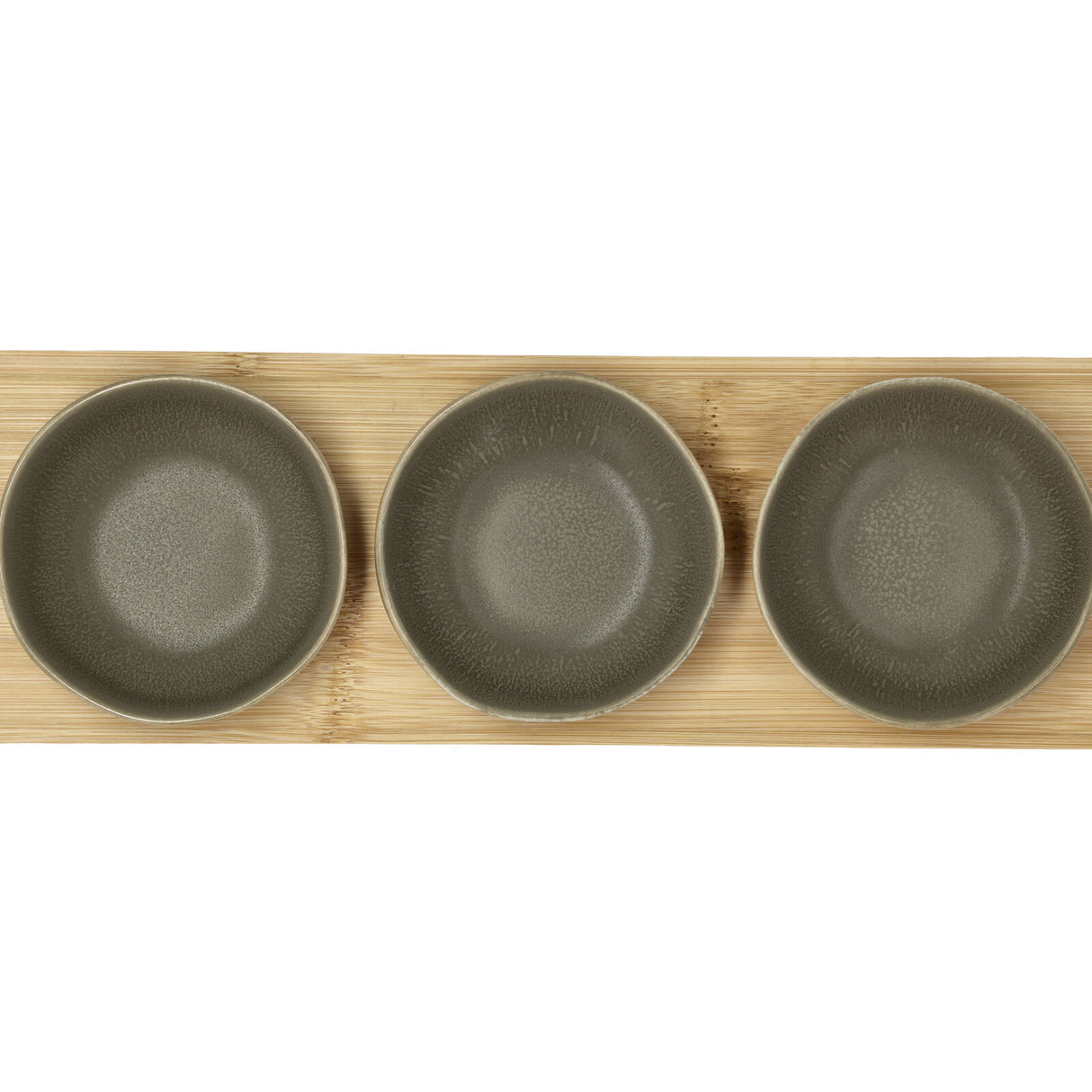 Bamboo tray with 3 bowls Shoku 32 x 10 cm Warm Brown