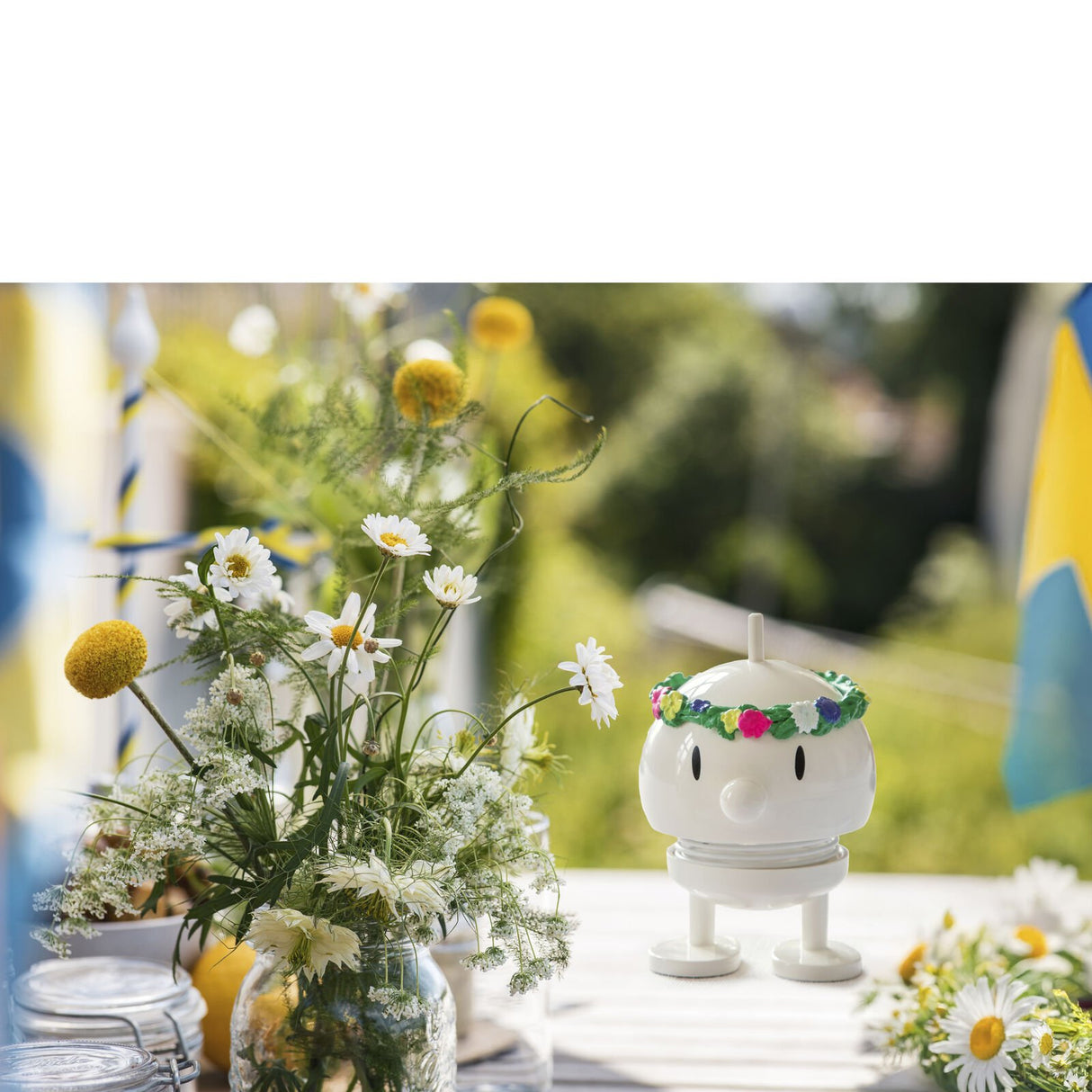 Hoptimist Midsommar Bumble 4,5 x 5,9 x 7,5 cm S White ABS/St