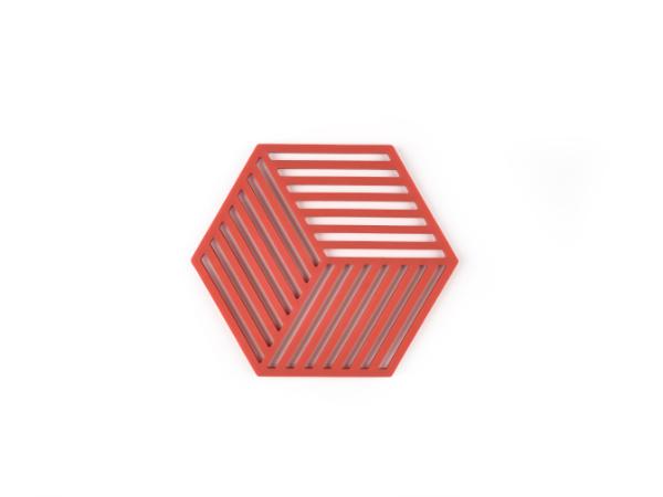 Trivet Hexagon 16 x 14 x 0,9 cm Burned Red Silicone