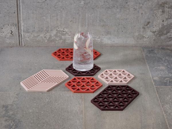 Trivet Triangles Burned Red