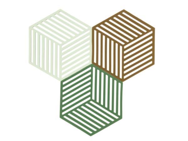 Trivet Hexagon 3 pcs Grass/Mint/Liquorice
