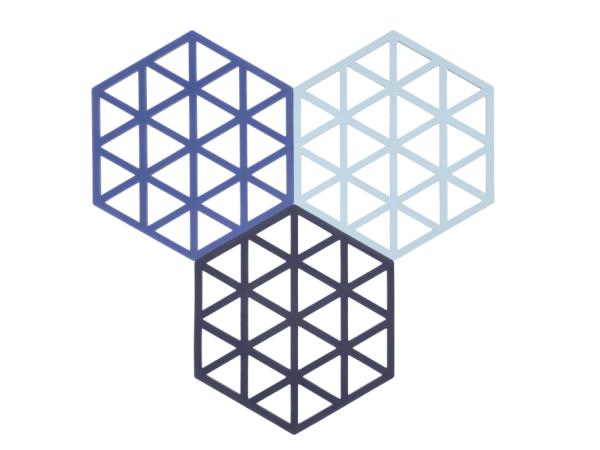 Trivet Triangles 3 pcs Midnight/Indigo/Blue