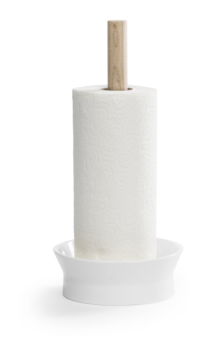 Kitchen towel holder shiny white/ash