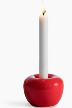 Apple Candleholder Medium Shiny Red