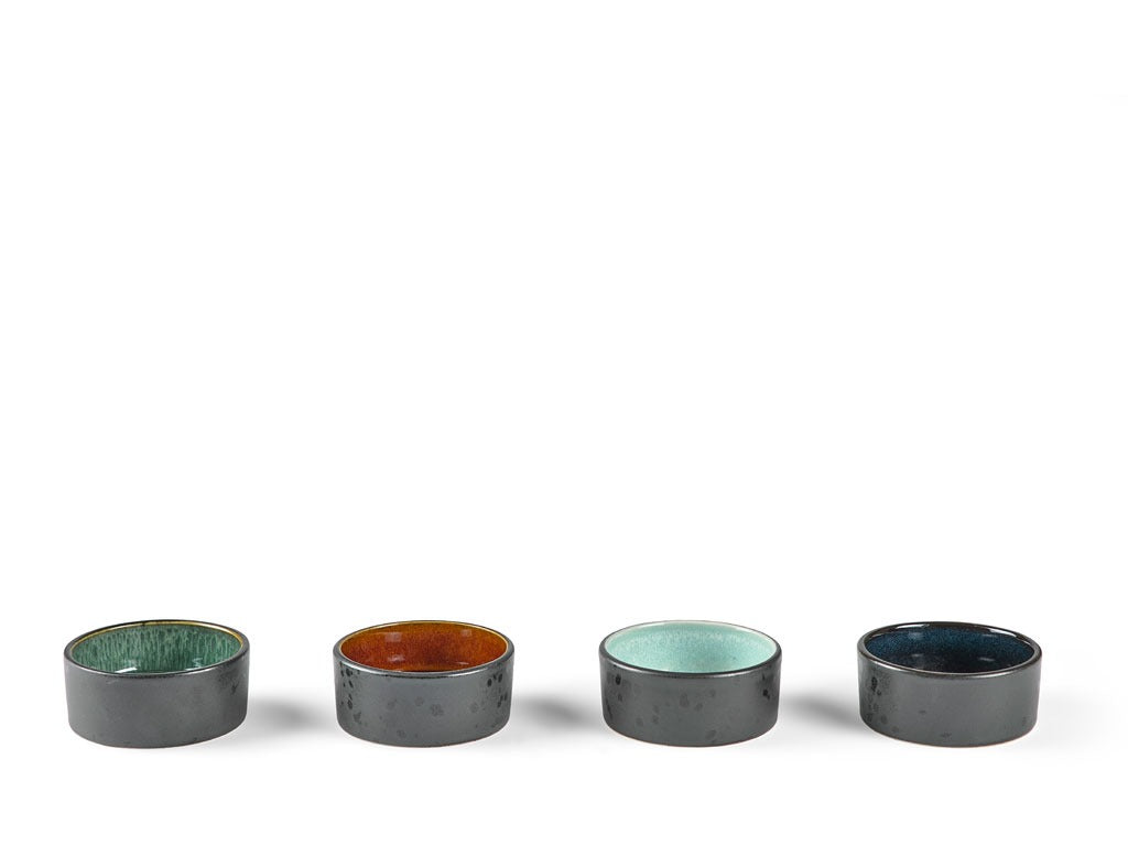 Mini bowl set 7.5 cm black/dark 4 pcs