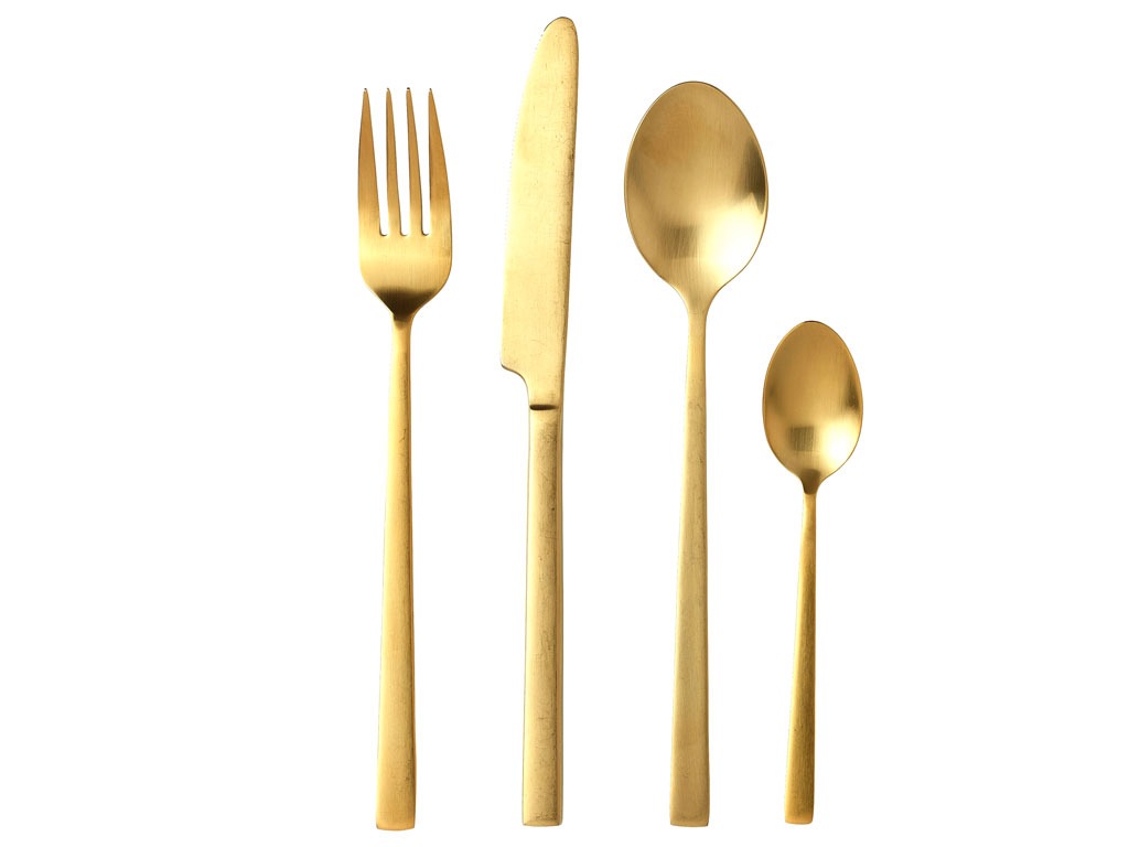 Cutlery 16pc. brass matte fini