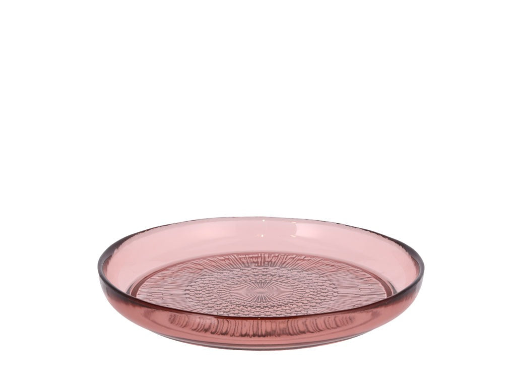 Glass plate Kusintha 18 cm Pink