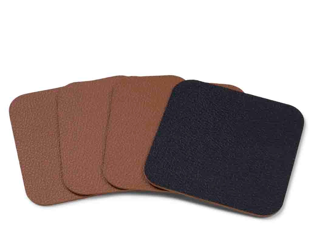 Coasters 10x10cm 4 pcs Black/Brown
