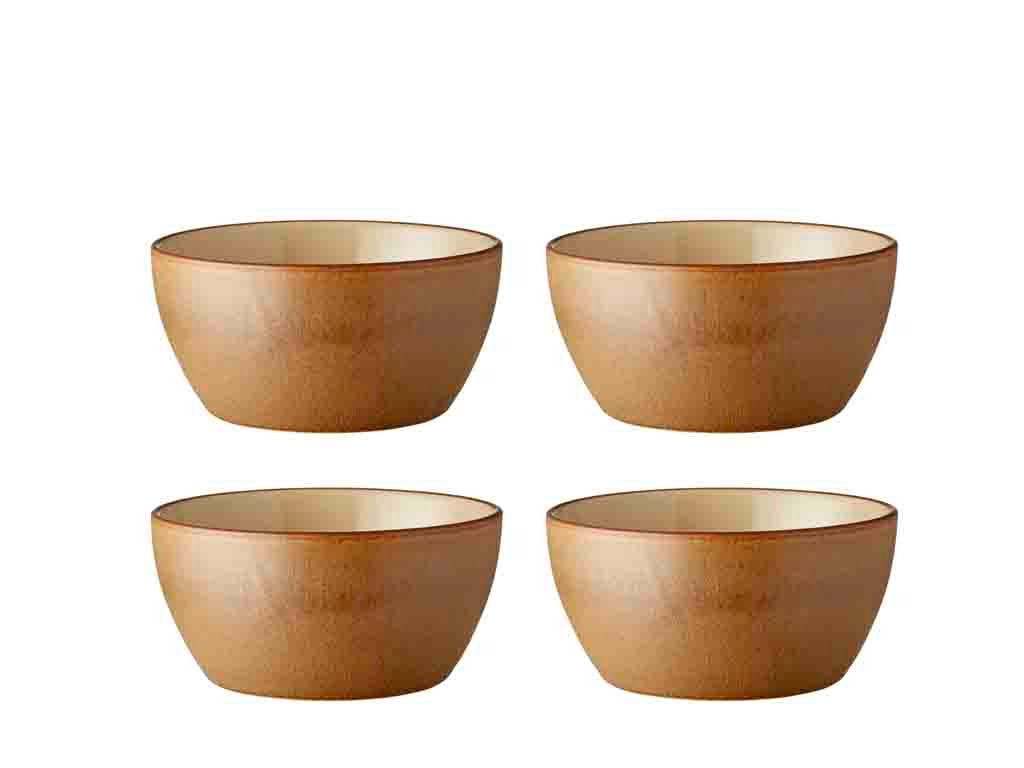 Bowl Wood 12 cm 4 pcs Wood/Sand Stoneware