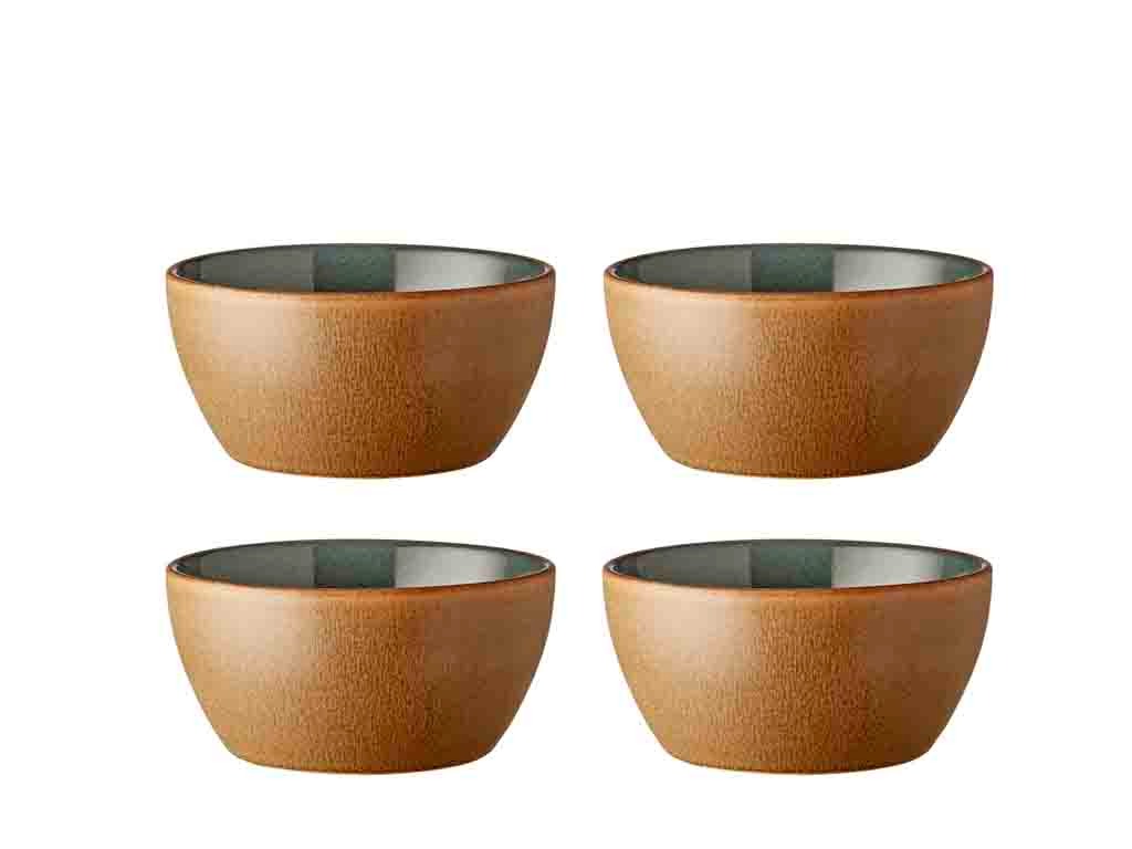 Bowl Wood 12 cm 4 pcs Wood/Forest Stoneware