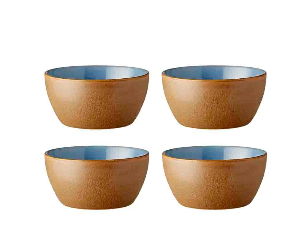 Bowl Wood 12 cm 4 pcs Wood/Ocean Stoneware