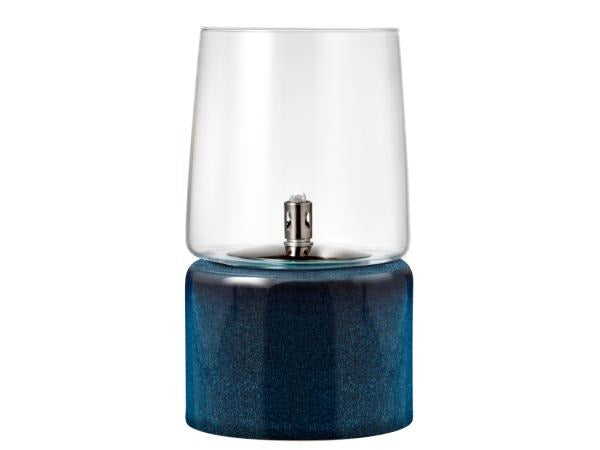 Oil lamp Gastro Dia. 15 x 26 cm Blue Stoneware/Steel/Glass