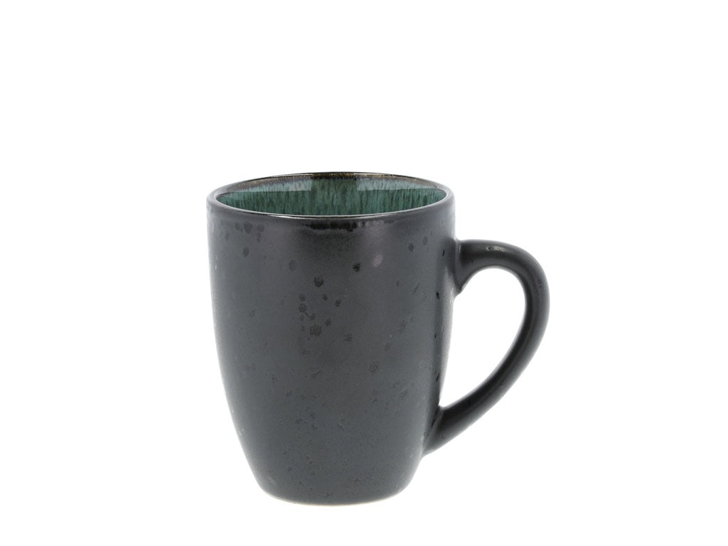 Mug 30cl w. handle black/green
