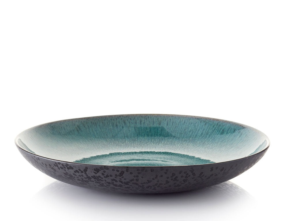 Serving Dish 40 cm black/green BITZ