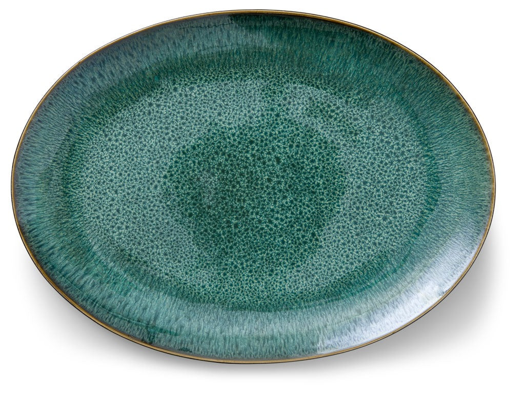 Dish oval 45x34cm black/green