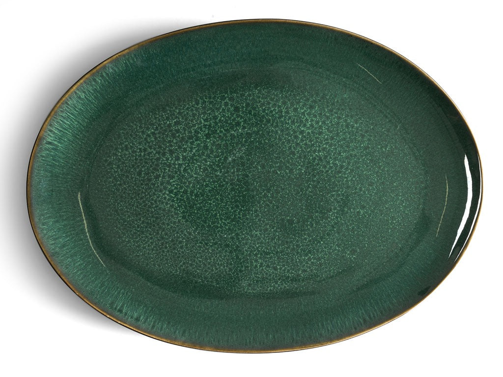 Dish oval 45x34cm Black/Green