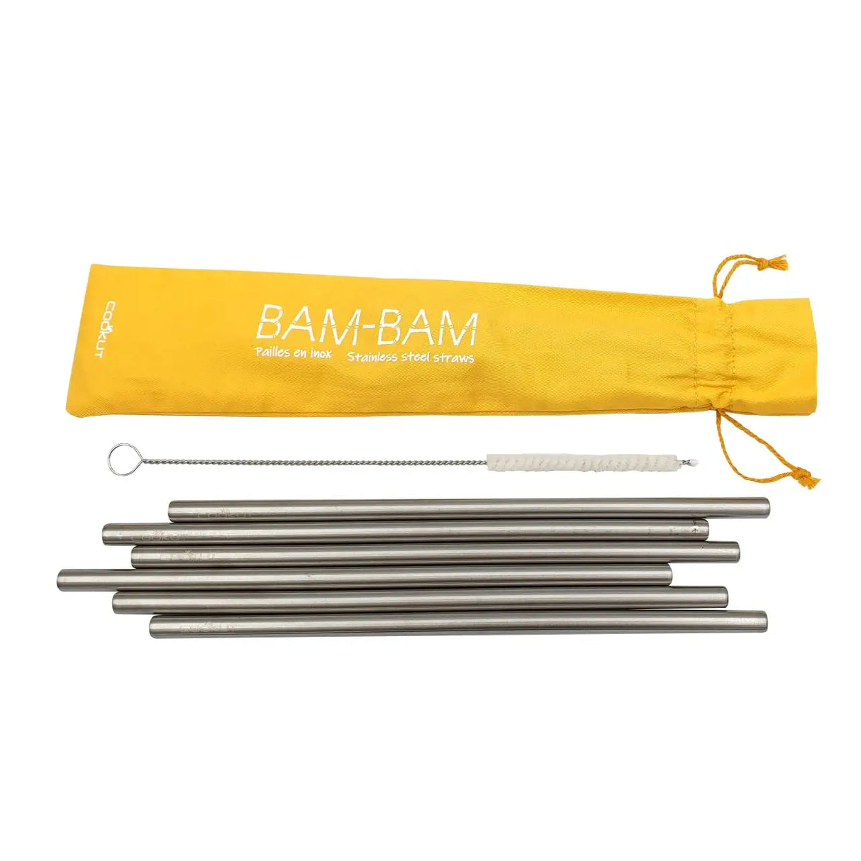 6 stainless steel straws with cleaning brush - CDU