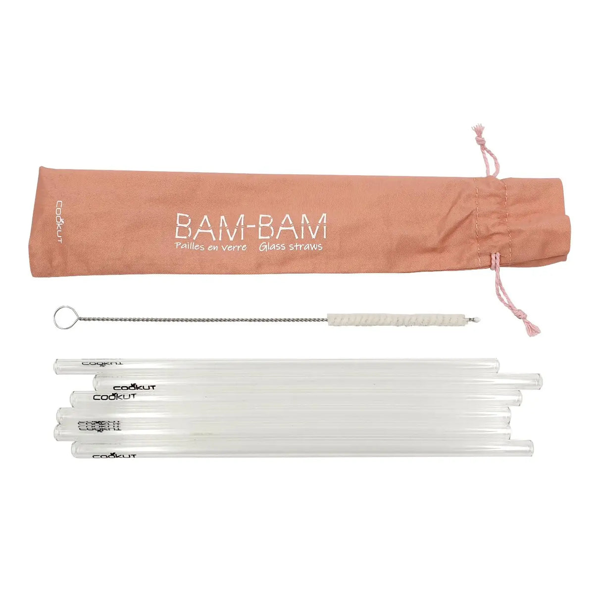 6 glass straws with cleaning brush - CDU