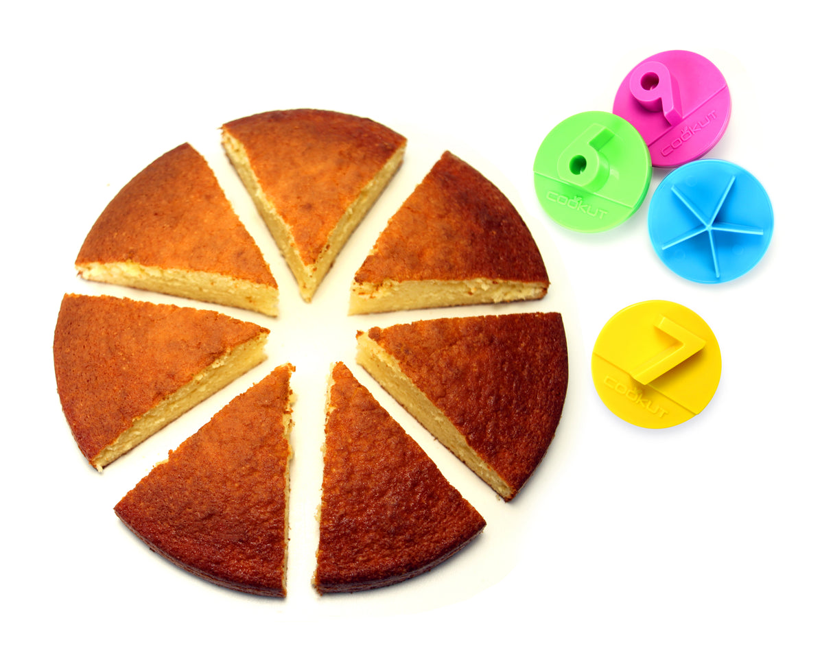 4 cake slice markers to cut cake in 5 6 7 and 9 pieces - multicolors