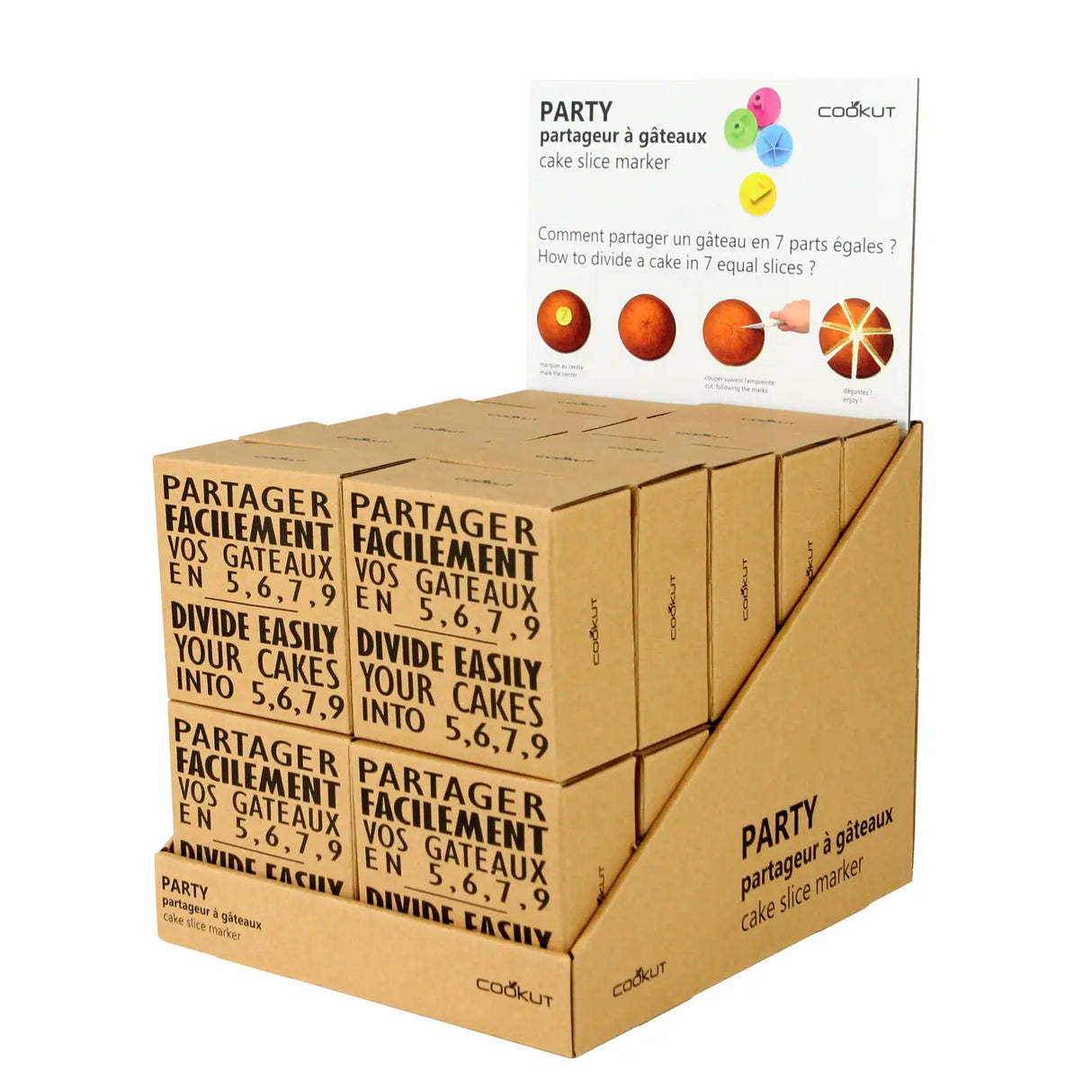 4 cake slice markers to cut cake in 5 6 7 and 9 pieces - multicolors