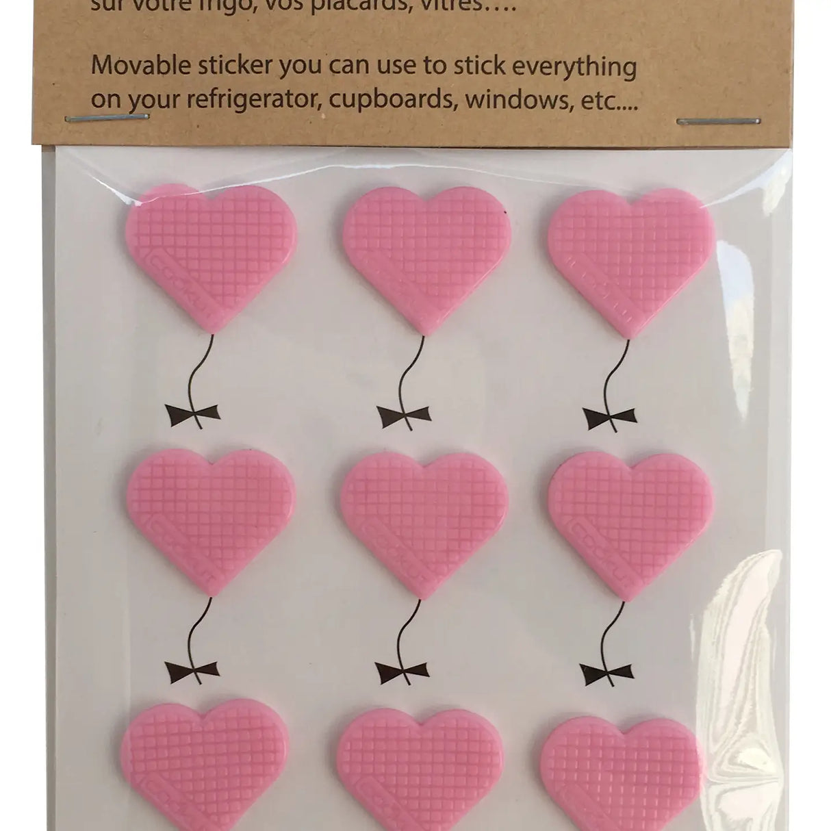 STICKO - 9 heart shape sticky pads for fridge
