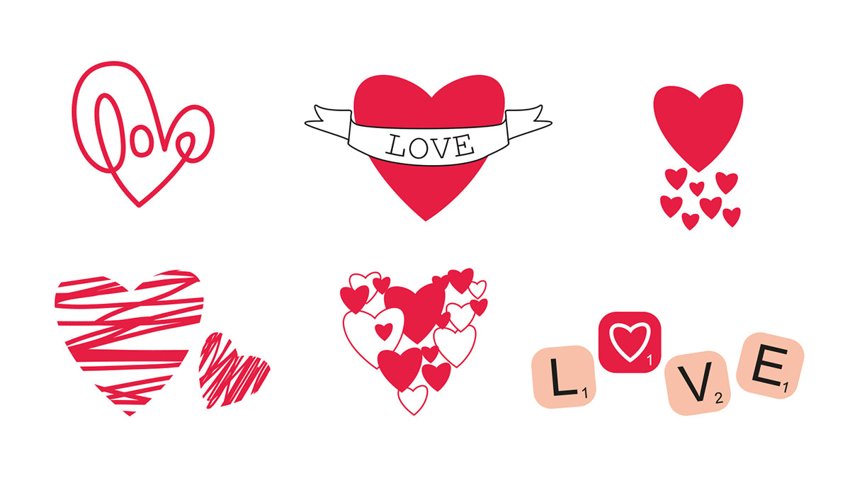 Tatoo eat Heart - bag of 6 different tatoos