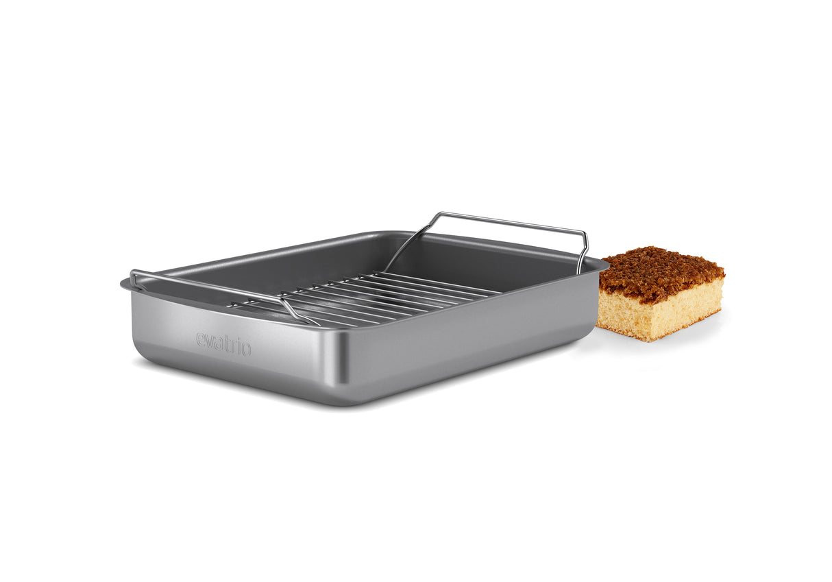 Professional roasting pan with rack 30x22 cm ceramic Slip-Let® coating