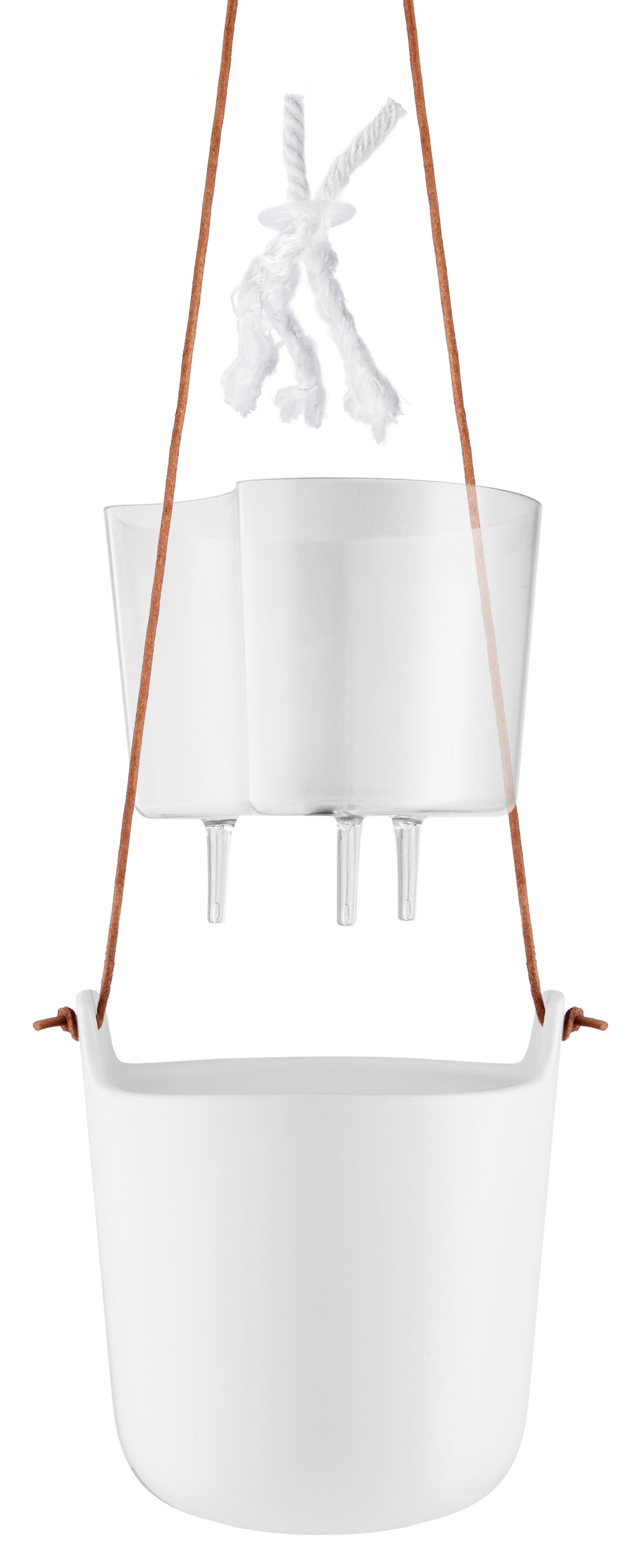 Selfwatering pots hanging Clay white