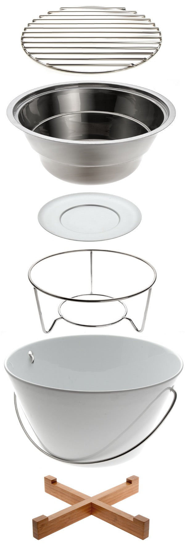 Table grill porcelain white