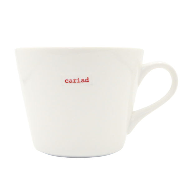 Bucket Mug Medium - 350ml - cariad (Red))