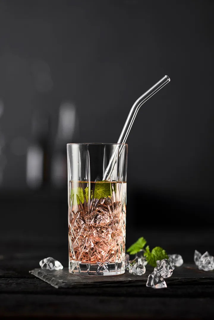 Straws 21.5 cm 6 pcs. Clear Glass