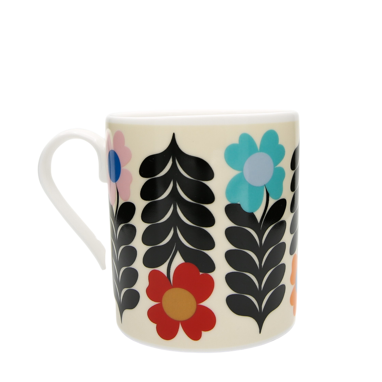 Frances Collett - Medium Ceramic Mug - 275ml - Flower - Latte