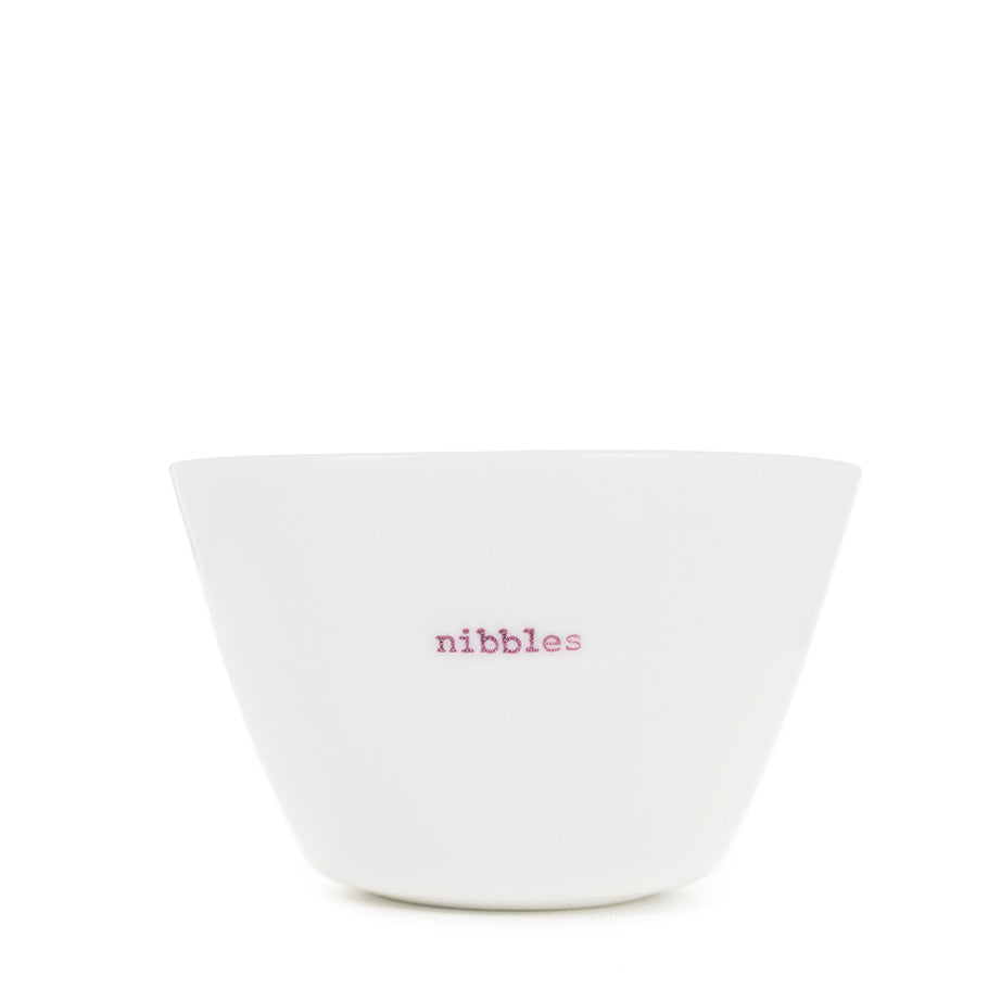 Snack Bowls Small - 200ml - Set Of 4 - Olives (Green) Snack! (Blue) Nibbles (Lilac) Dip! (Red)