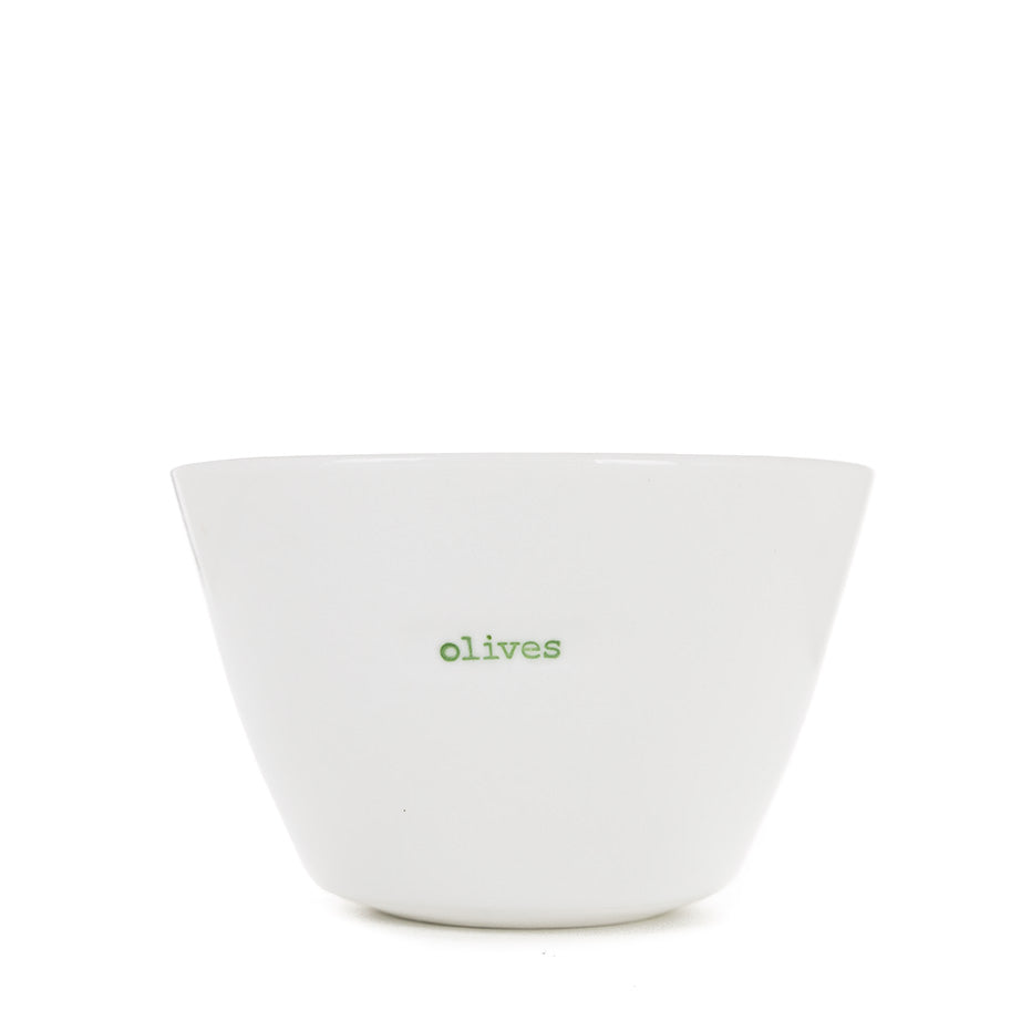 Snack Bowls Small - 200ml - Set Of 4 - Olives (Green) Snack! (Blue) Nibbles (Lilac) Dip! (Red)