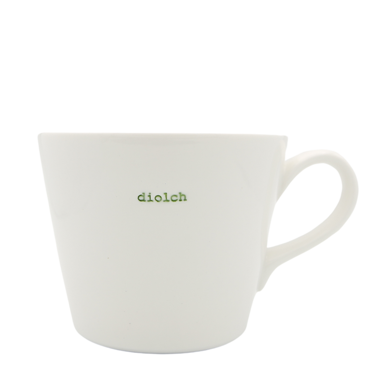 Bucket Mug Medium - 350ml - Diolch (Green)