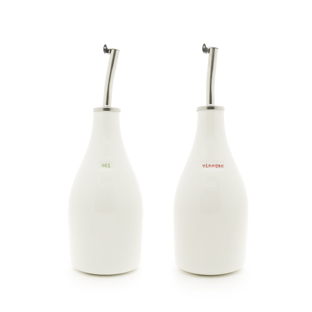 Oil & Vinegar Bottle Set 300ml - Oil (Green) & Vinegar (Red)