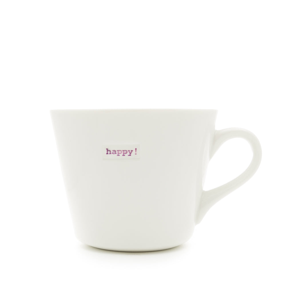 Bucket Mug Medium - 350ml - Happy! (Lilac)