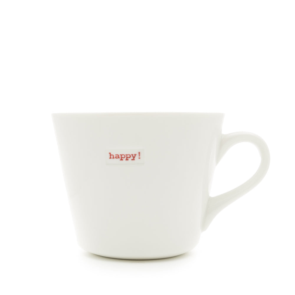 Bucket Mug Medium - 350ml - Happy! (Red)