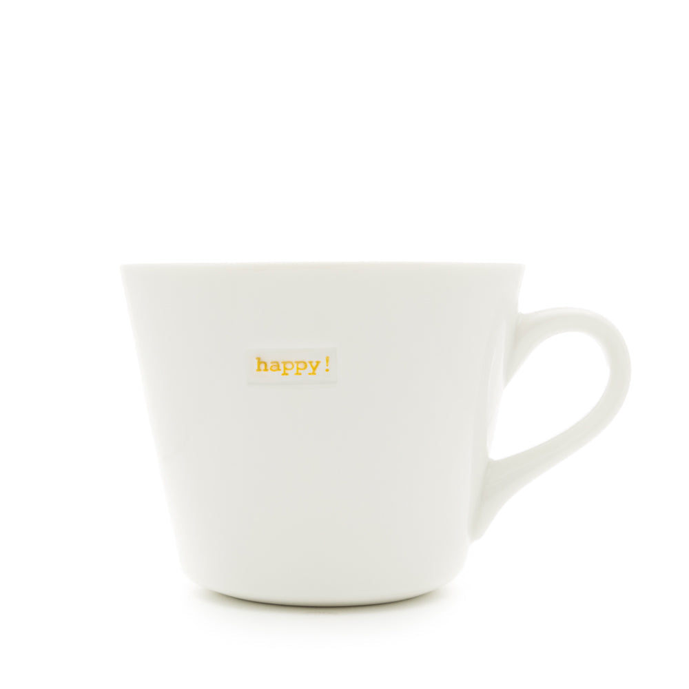 Bucket Mug Medium - 350ml - Happy! (Orange)